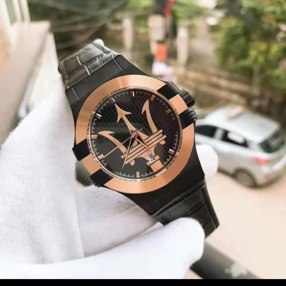 New Men’s Maserati Black and Gold Watch